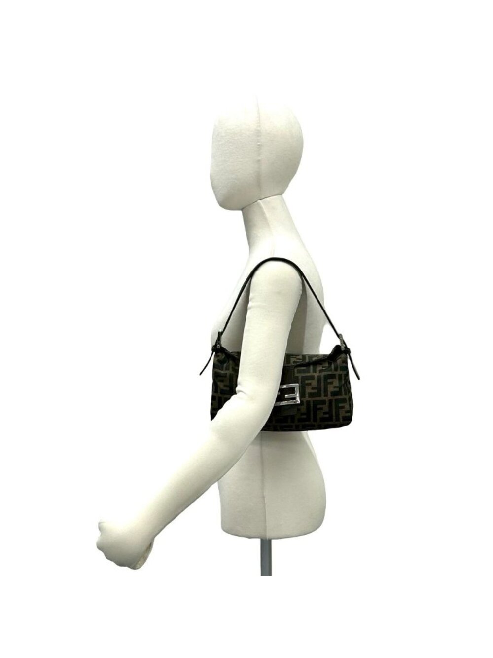 ★SOLD★ Fendi Zucca FF Logo Canvas Leather Shoulder Bag Brown - Picture 2 of 10